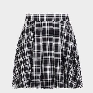 High waist skater skirt plaid